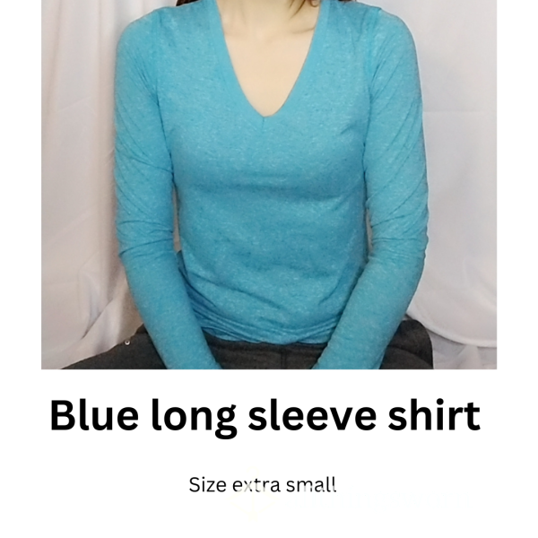BLUE LONG SLEEVE SHIRT, SIZE EXTRA SMALL