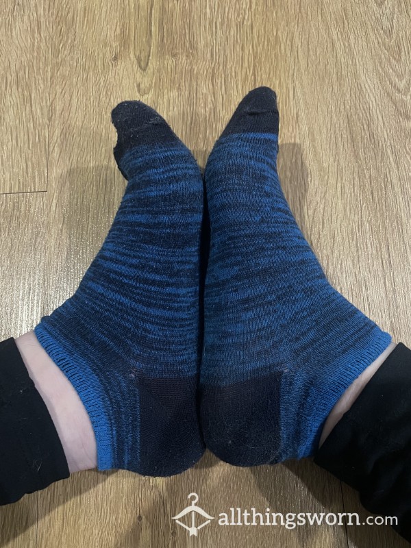 Blue & Navy Heathered Ankle Socks