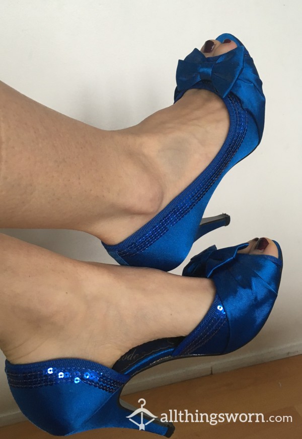 Blue Peep Toe Heels