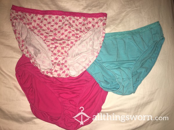 Blue, Pink, And Floral Fullback Panties