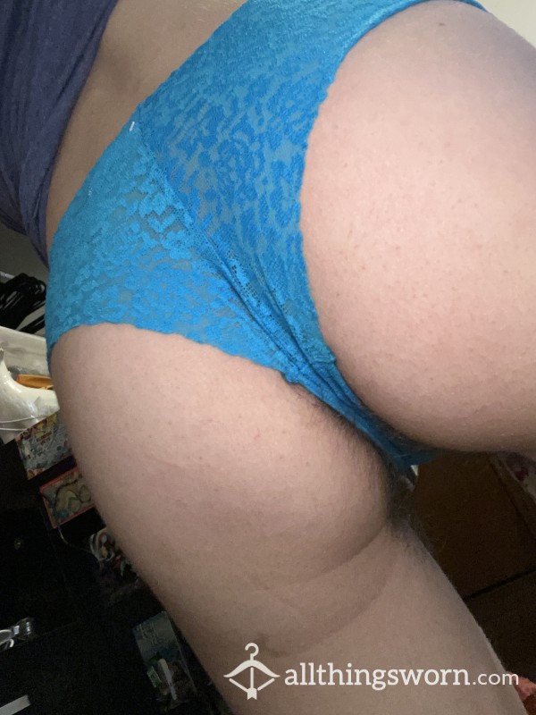 Blue PINK Cheeky Lace Thong