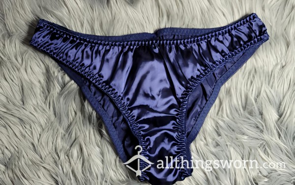 SOLD - Blue Silk Half Bottom Panties