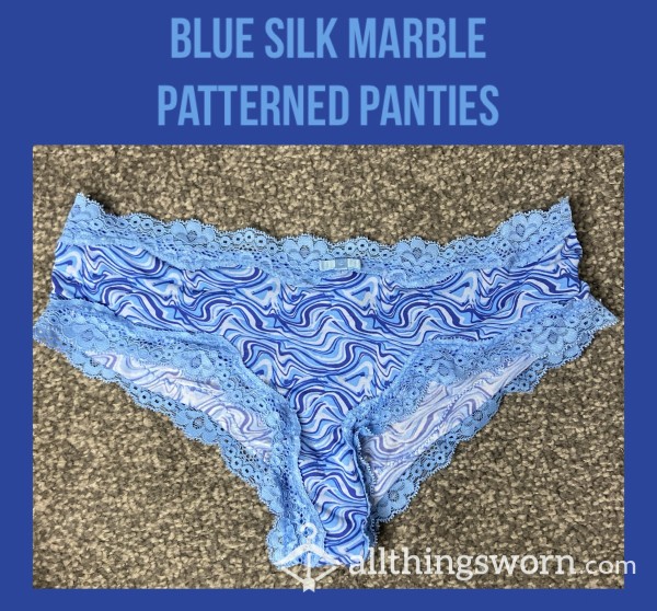 Blue Silk Marble Panties💙