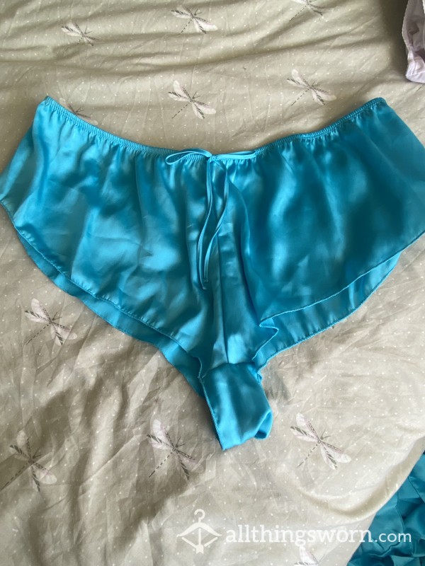 Blue Silk Pj Shorts