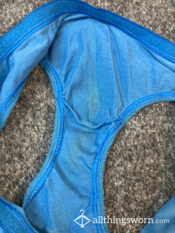 Blue Stained Well-worn Panties