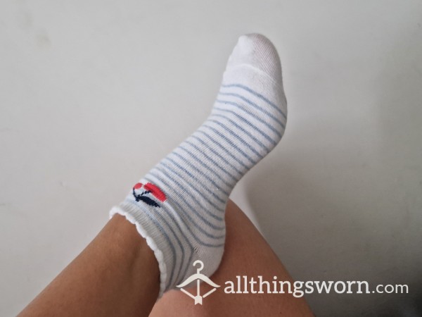 Blue Stripe Ankle Socks