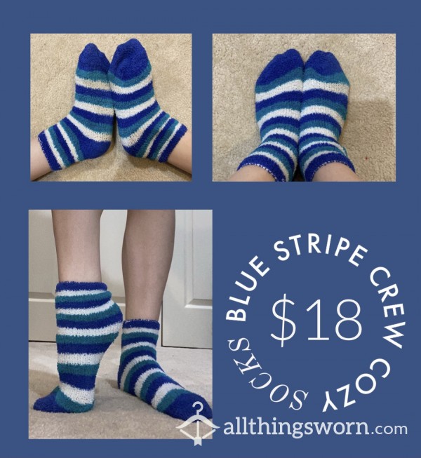 Blue Stripe Cozy Socks 💙