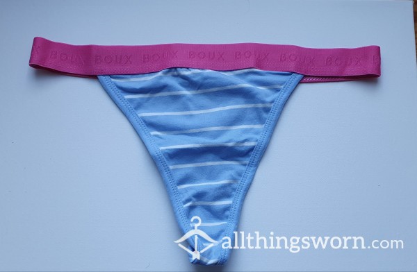 Blue Striped Thong 💙💖