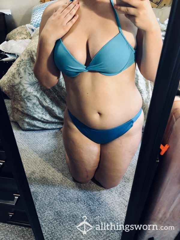 Blue Swim Suit Top And Bottoms