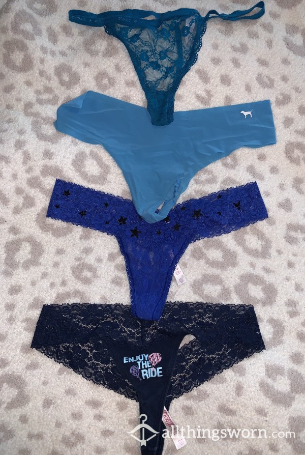 Blue Victoria Secret PINK Thongs