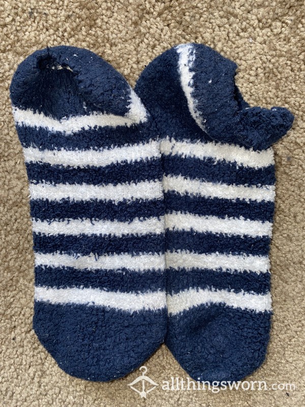 Blue + White Striped Socks