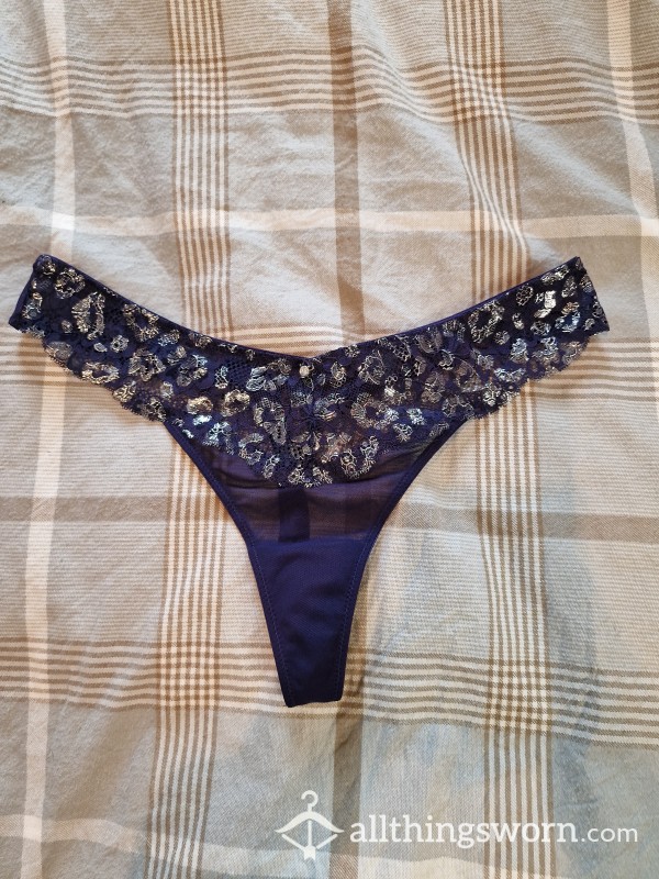 Blue/Purple Foil And Lace Ann Summers Thong