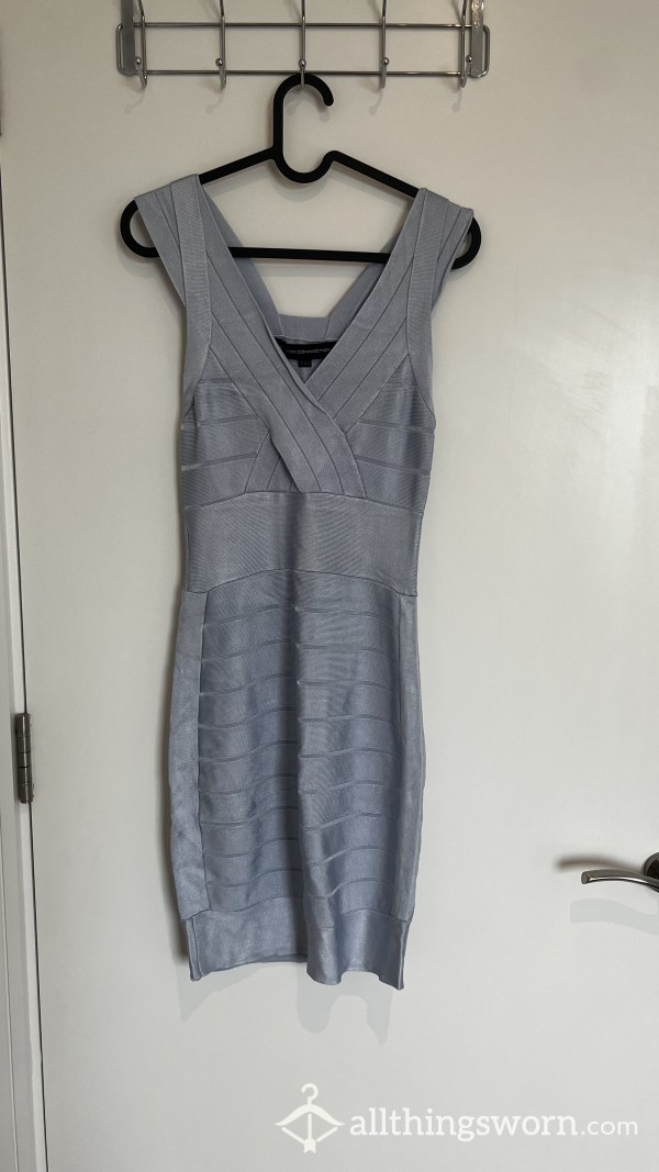 BODYCON TIGHT LIGHT BLUE DRESS - FRENCH CONNECTION