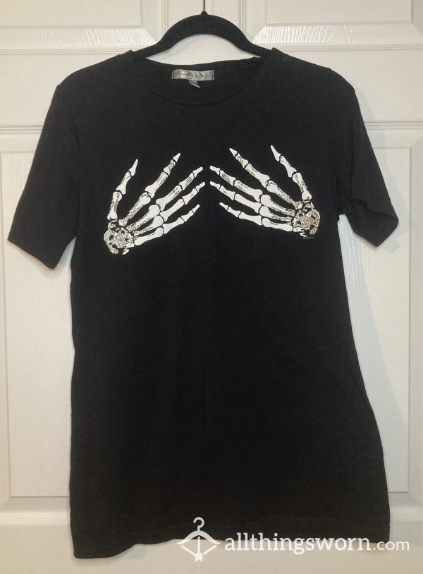 Boob Holding Skeleton Hands Shirt