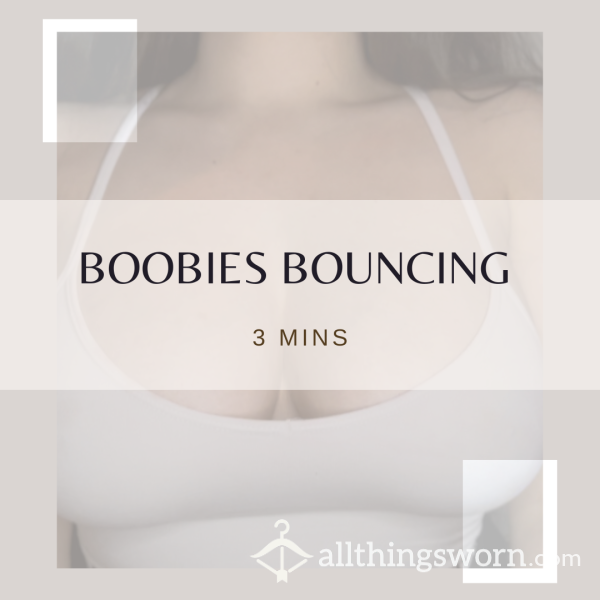 Boobies Bouncing In A White Bralette