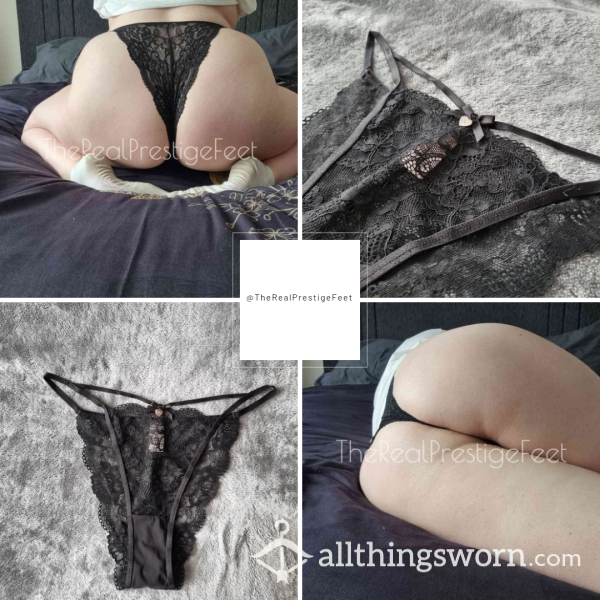 Boux Avenue Black Lace Tanga Knickers | Size 16 | Standard Wear 48hrs | Includes Pics | See Listing Photos For More Info - From £18.00