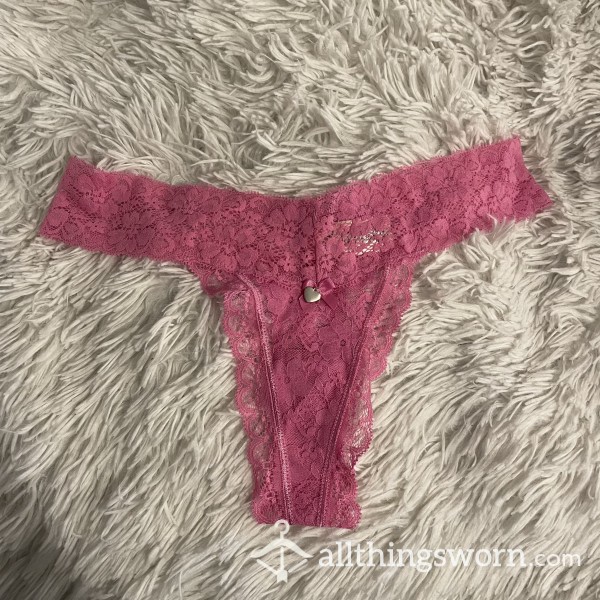 Boux Avenue Candy Pink Lace Thong