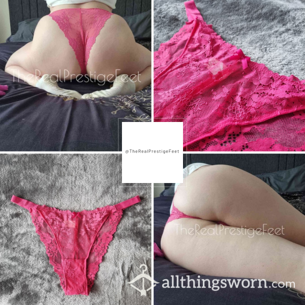 Boux Avenue Hot Pink Lace Tanga Knickers | Size 16 | Standard Wear 48hrs | Includes Pics | See Listing Photos For More Info - From £18.00