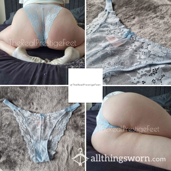Boux Avenue Light Blue Lace Tanga Knickers | Size 16 | Standard Wear 48hrs | Includes Pics | See Listing Photos For More Info - From £18.00