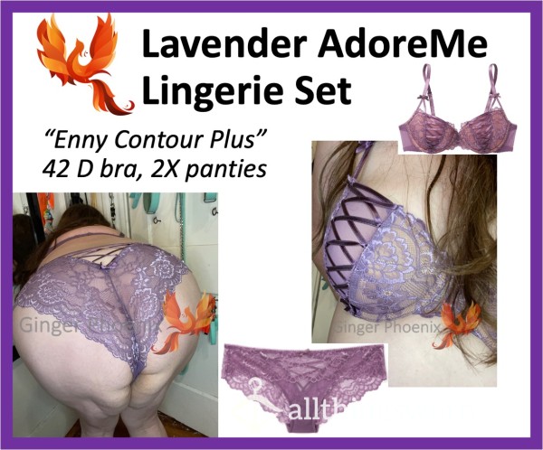 Bra And Panty Set "Enny Contour" From AdoreMe:  Lavender With Lace, Soft As Hell, Full Of My Glorious Scent!  Xx