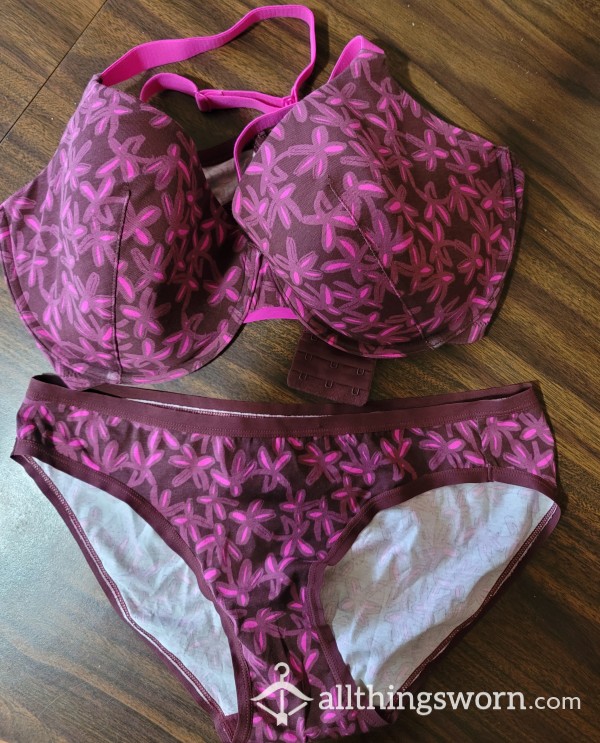 👙💗 Bra & Panty Set, Cute Mod Pink Design ~ Sold Together Or Seperate 💗