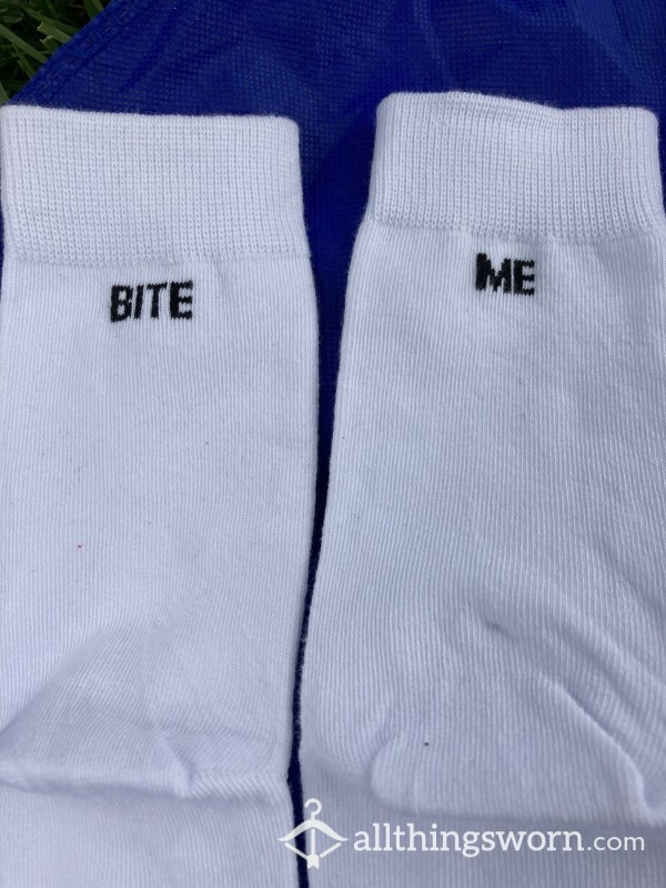 Brand New “Bite Me” Socks! Ready To Be Worn Just For You! 😉