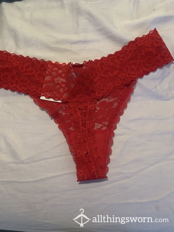 Brand New Red Lace Thong