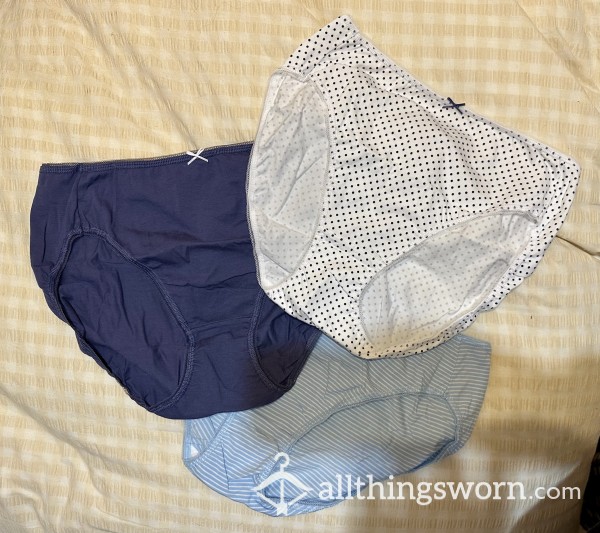 Brand New Soft Cotton Knickers - Assorted Blues