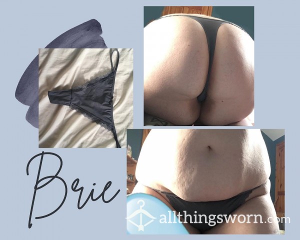 “Brie” Nylon Dark Blue Thong