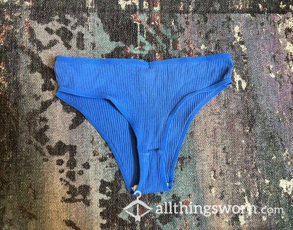 Bright Blue XL Cheeky Panties W/Cotton Gusset Ready For Wear