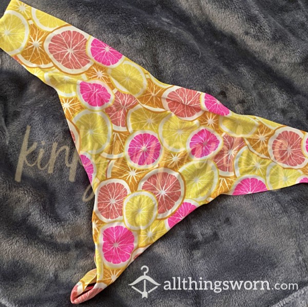 Bright Citrus-Print Thong - 2-day Wear With US Shipping Included!