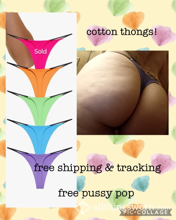 Bright Color Cotton Thongs!