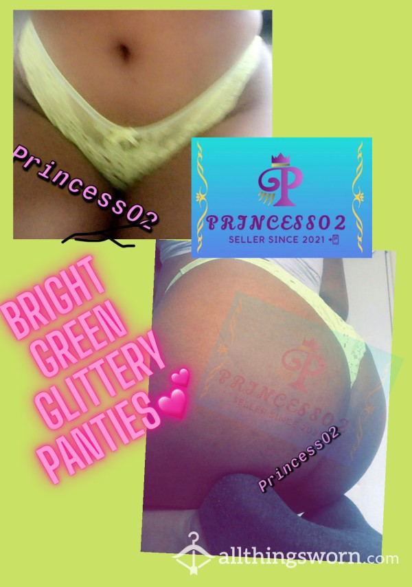 Bright Green Glittery Panties 💚