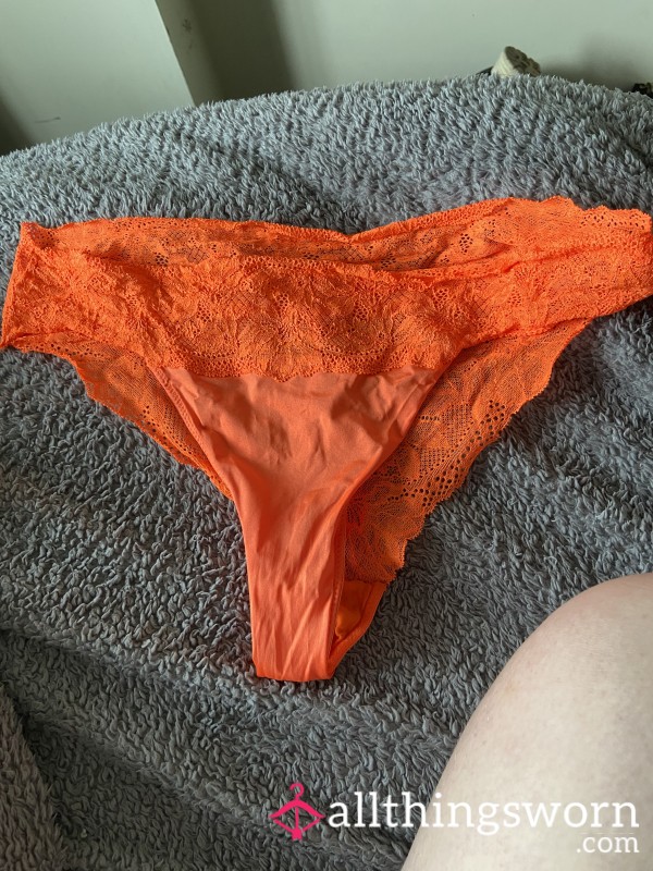 Bright Orange, Silk, Brazilian Panties