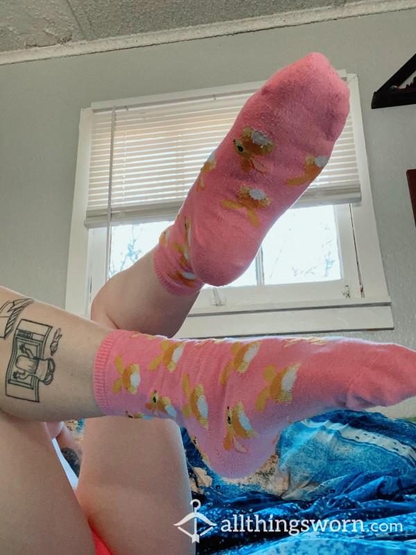 Bright Pink Bunny Socks