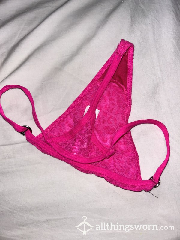 Bright Pink G String Thong Well-Worn