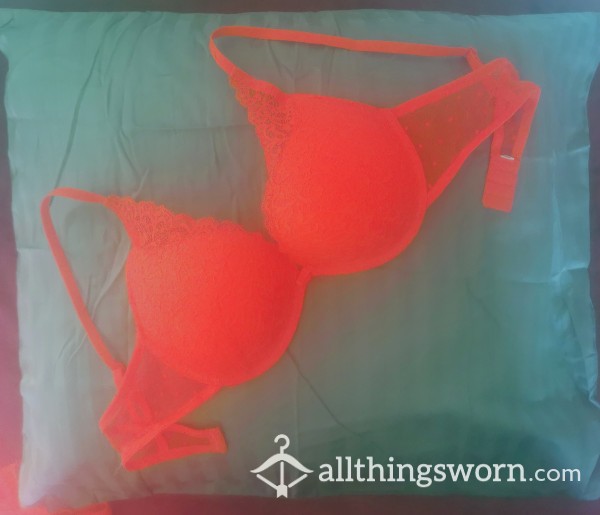 Bright Red Bra With Padded C-cups