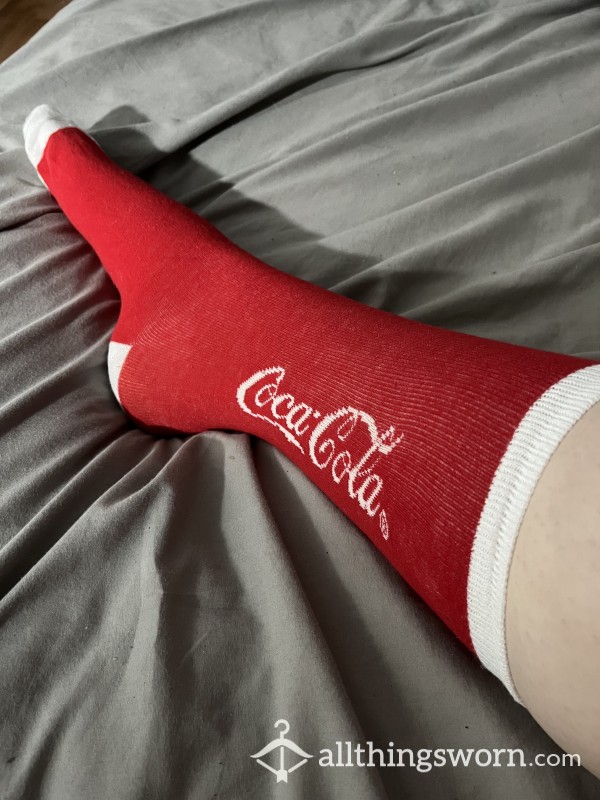 Bright Red Coca-Cola Crew Socks