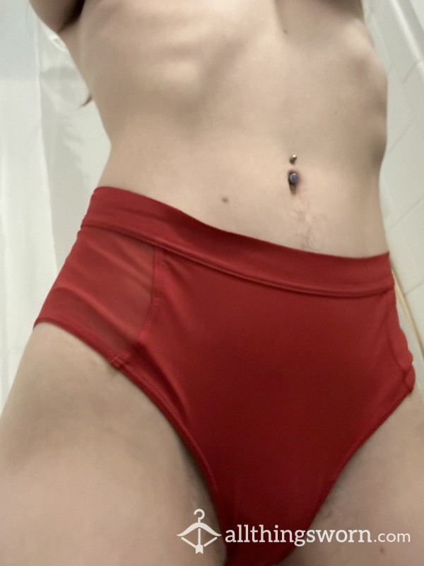 Bright Red Panties Ready For Wear