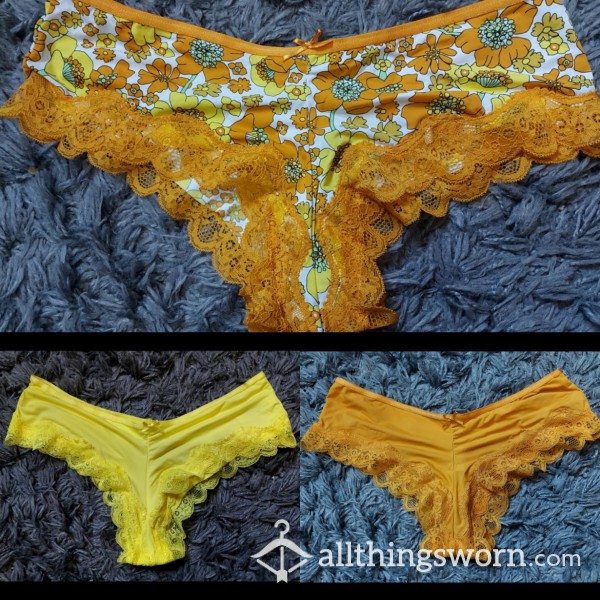 *SOLD*🌼 Bright , Summery Silky Panties ! *only Yellow Left* 🌼