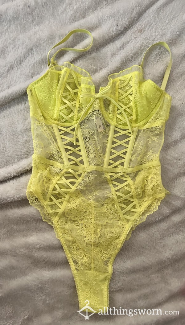 Bright Yellow Lacey Lingerie