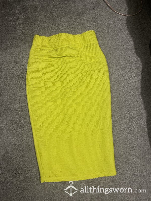 Bright Yellow Midi Skirt