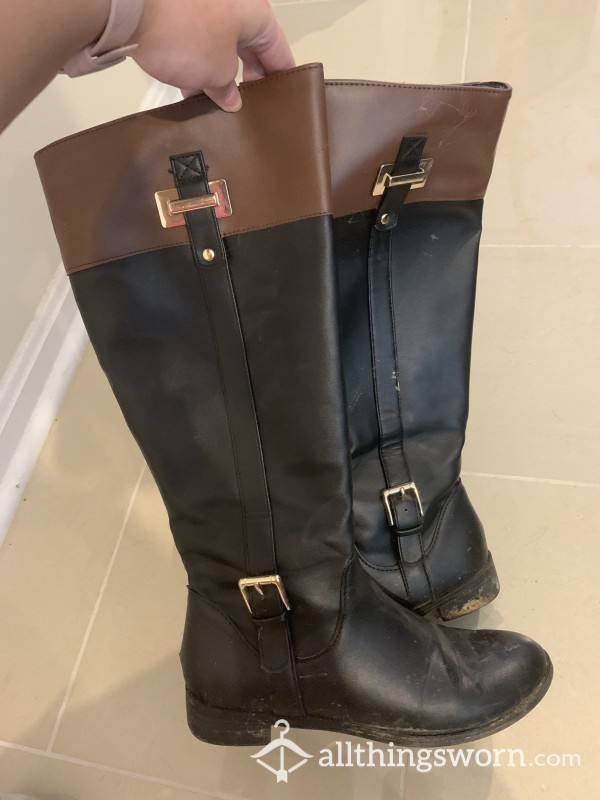 Brown And Black Boots