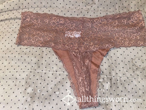 Brown Full Lace Thong