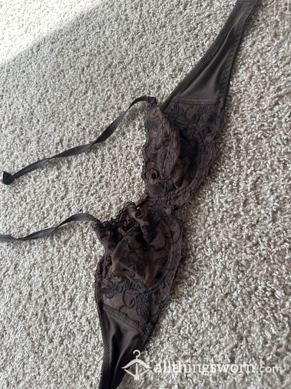 Brown Lace Bra With Removable Straps