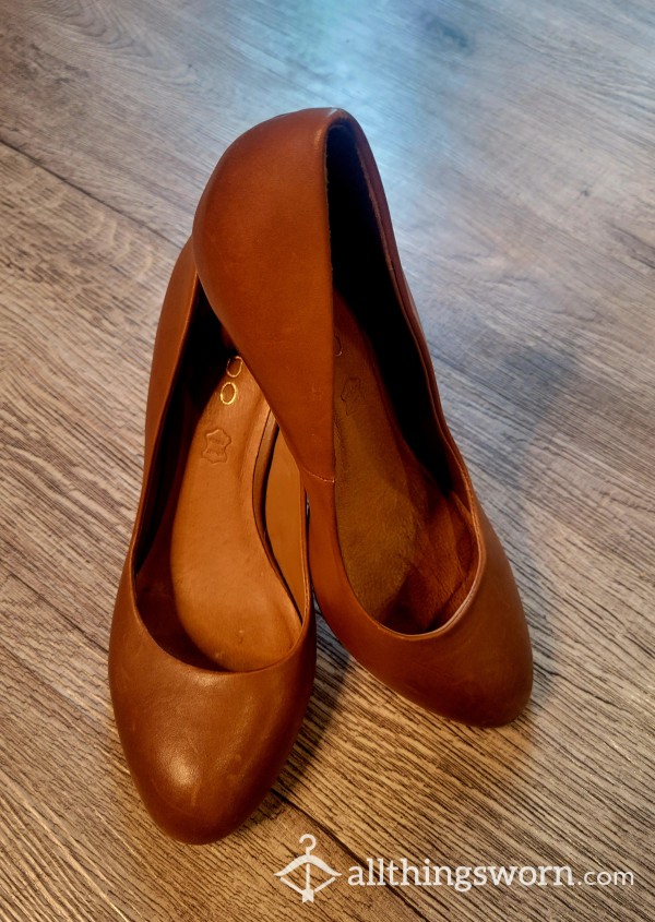 Brown Leather High Heels