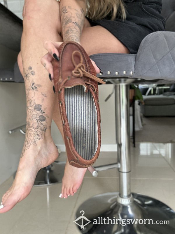🥿Brown Leather Old, Dirty Boat Shoe🥿