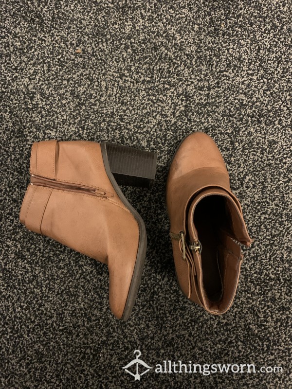 Brown Leather Work Heels