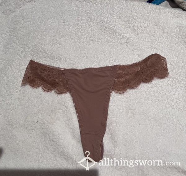 Brown Small Laces Panty Cum Get Me Babe And Smell Me As You Can