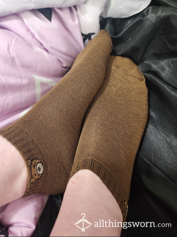 Brown Teddy Bear Socks
